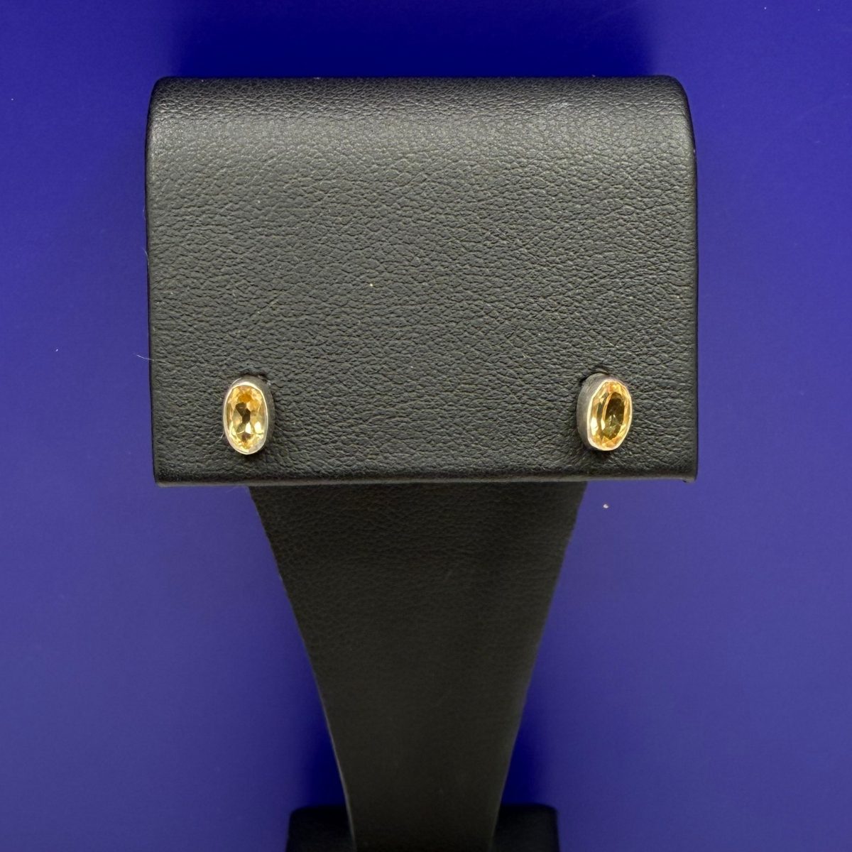 Bezel Set Citrine Studs