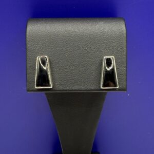 Black Tourmaline Trapezoid Studs