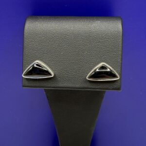 Black Tourmaline Triangle Studs