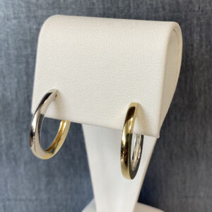 Reversable Yellow and White 14k Gold Huggies