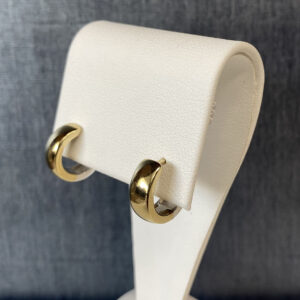 Reversable White and Yellow Huggie Earrings
