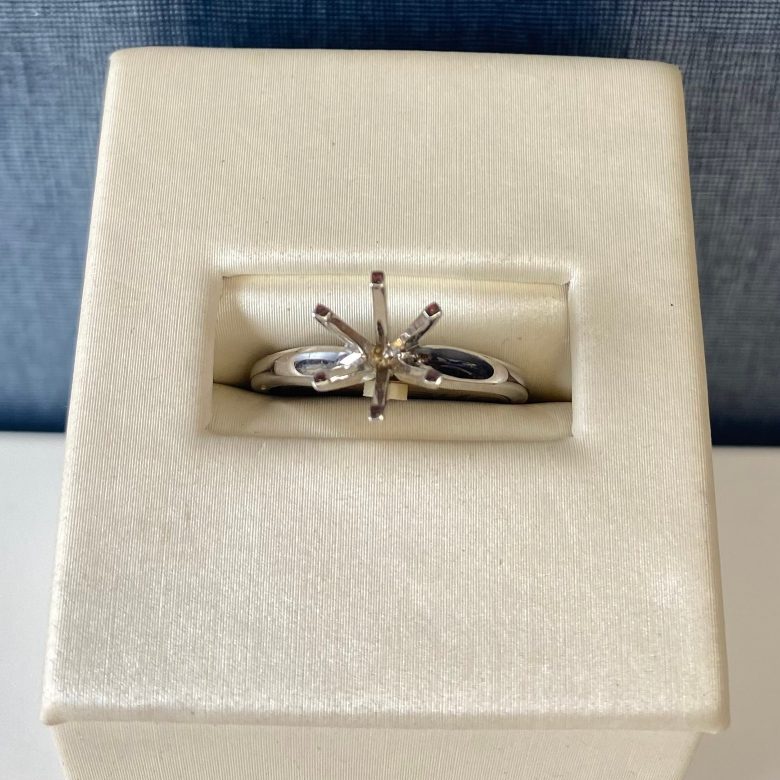 White Gold Solitaire with Six Prong Head