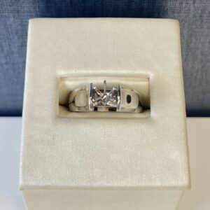 Thick White Gold Engagement Ring