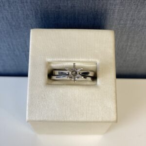 White Gold Engagement and Wedding Solitaire Set