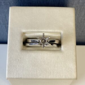 White Gold Engagement and Wedding Solitaire Set