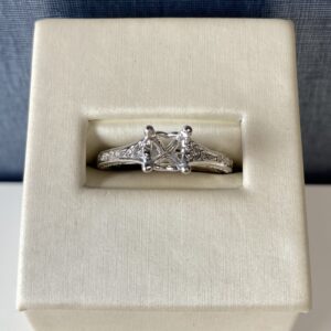 Filigree White Gold Engagement Ring