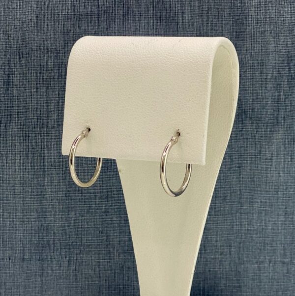 Small Plain White Gold Hoops