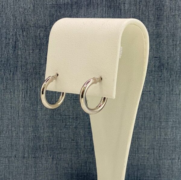 Small Plain White Gold Hoops
