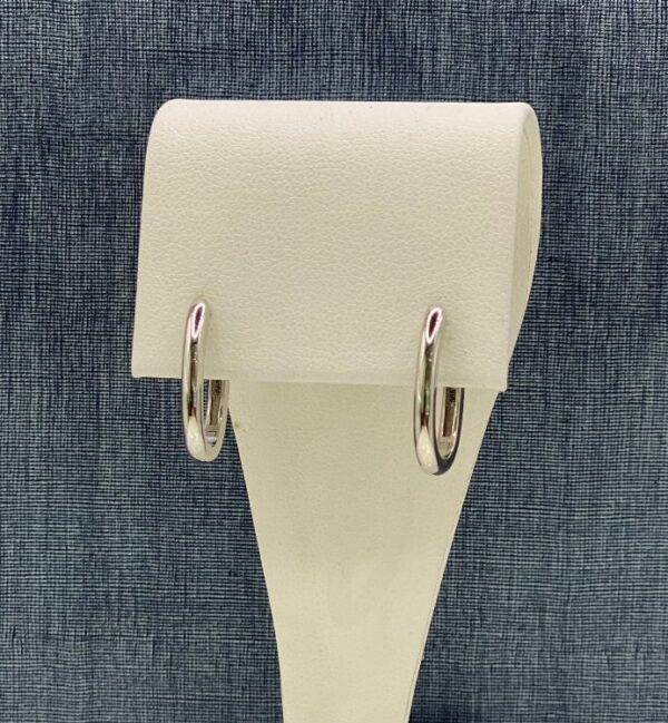 Elongated White Gold Huggies