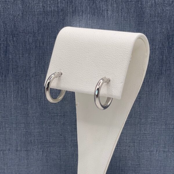 White Gold Hinged Hoops