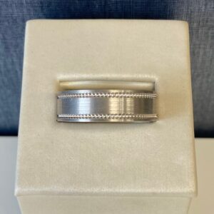 Brushed White Gold Gent's Band