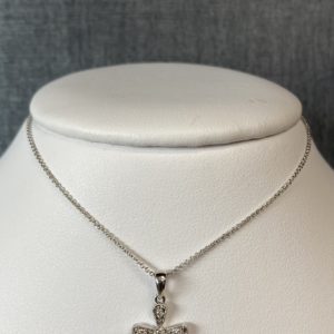 Diamond Cross White Gold Necklace