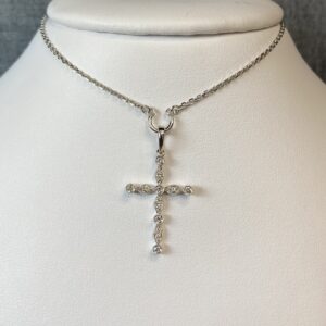 Patterned Diamond Cross Pendant