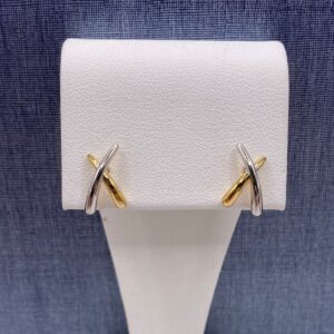 Two Tone Crossed Earrings