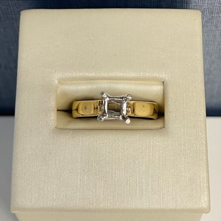 Two Tone Solitaire Engagement Ring