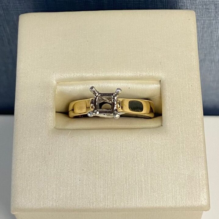 Two Tone Solitaire Engagement Ring