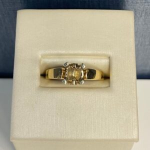 Yellow Gold Engagement Ring with Hidden Diamonds