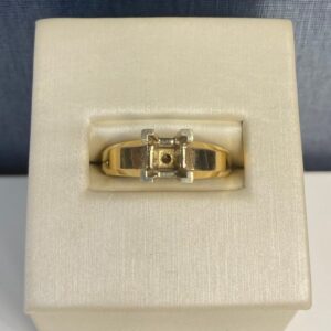 Four Prong Princess Head Yellow Gold Solitaire