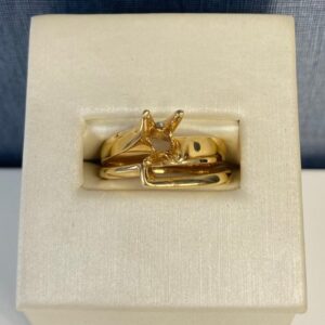 Yellow Gold Solitaire Engagement and Wedding Set