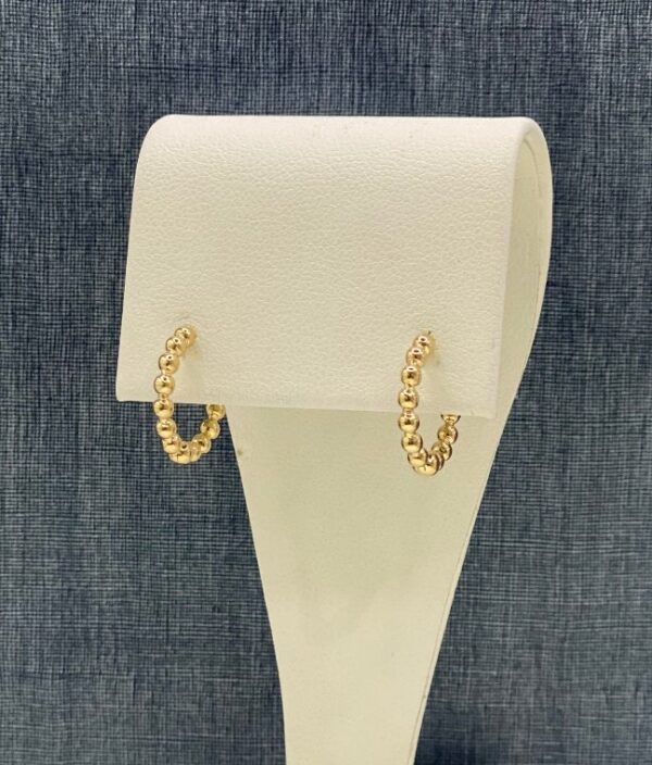 Yellow Gold Fixed Bead Hoops