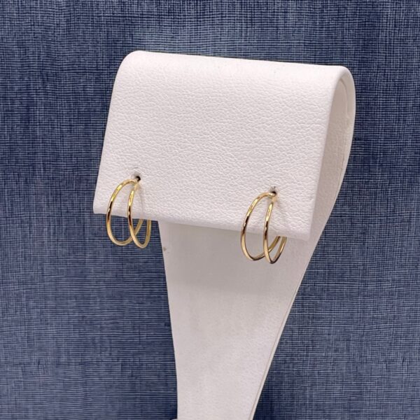 Wire Faux Double Hoops in Yellow Gold