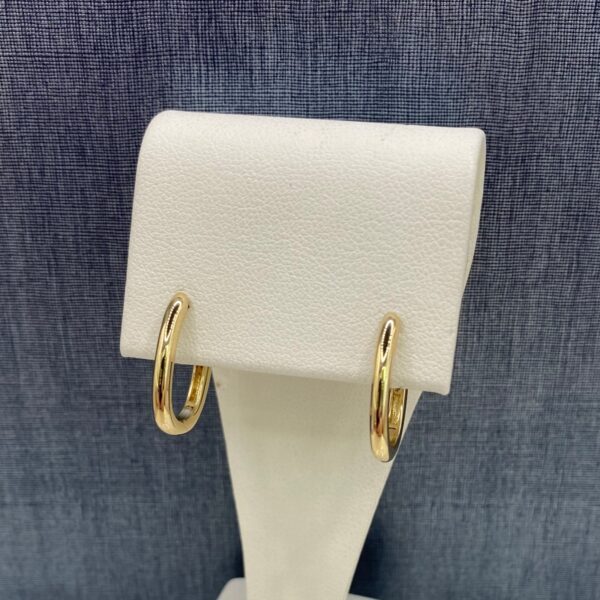 Elongated Yellow Gold Huggies