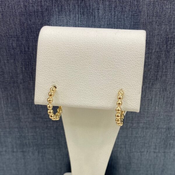 Beaded Yellow Gold Huggies