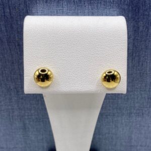 Flat Ball Studs in Yellow Gold