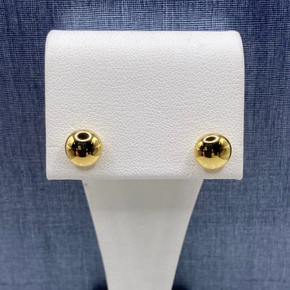 Flat Ball Studs in Yellow Gold