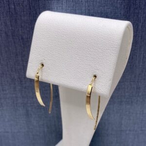 Flat Sweep Dangle Earrings in Yellow Gold