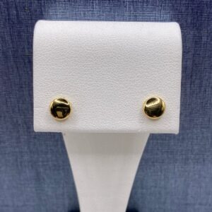 Flat Round Yellow Gold Studs