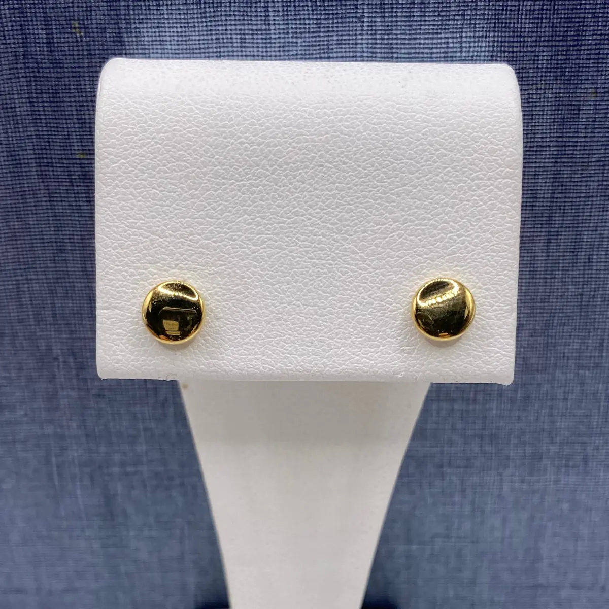 Flat Round Yellow Gold Studs