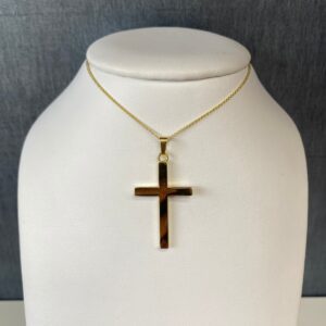 14ky-H06370 Yellow Gold Cross Necklace