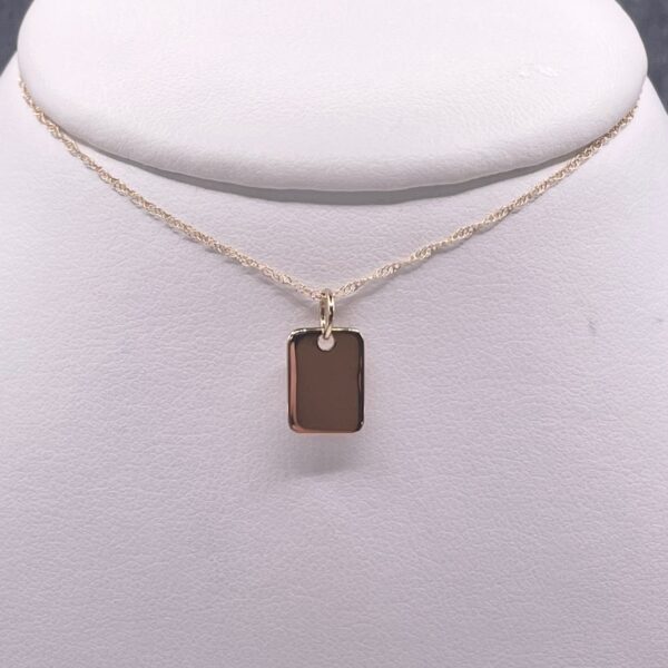 Small Rectangle Yellow Gold Pendant