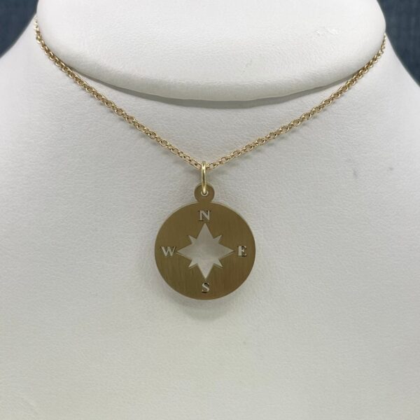 Yellow Gold Compass Pendant