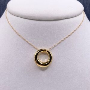 Puffed Torus Necklace in Yellow Gold