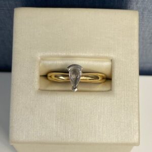 Two Tone Solitaire Pear Engagement Ring
