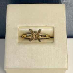 Two Tone Solitaire Engagement Ring