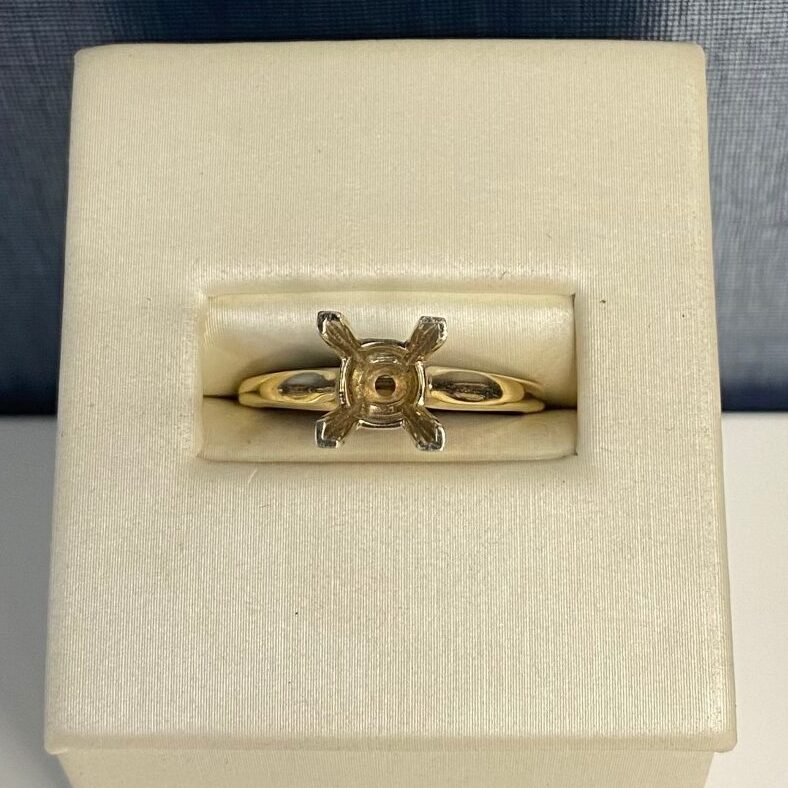 Two Tone Solitaire Engagement Ring