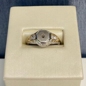 Two Tone Diamond Engagement Ring