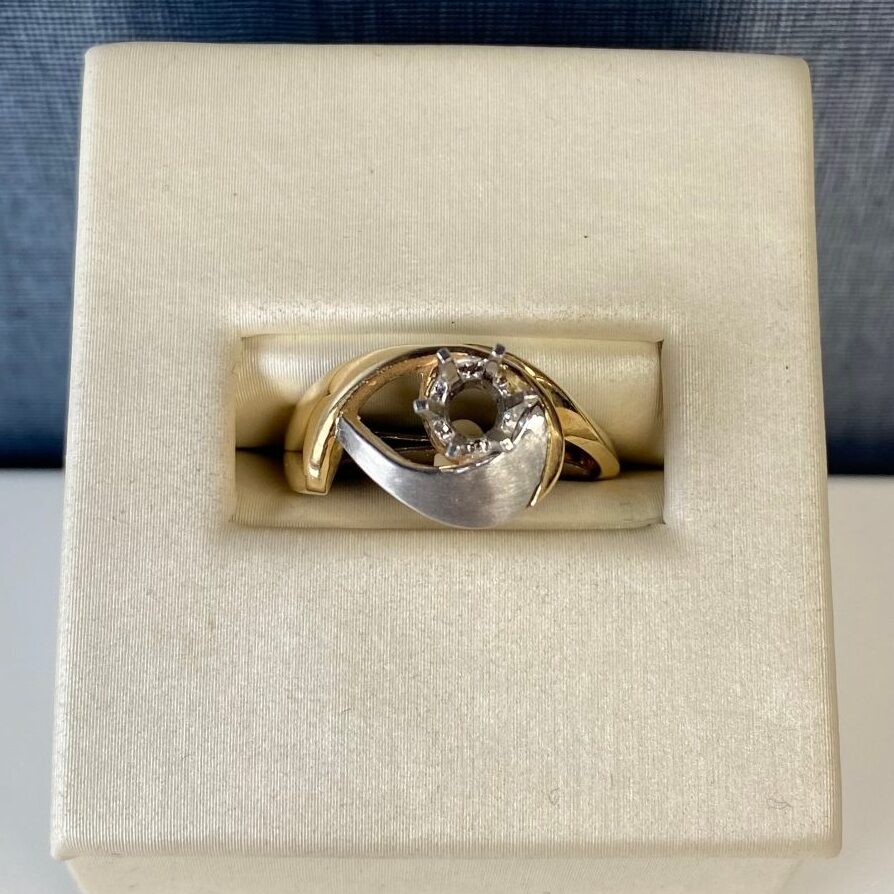 Two Tone Solitaire Engagement Ring