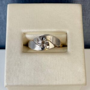 Two Tone Solitaire Engagement Ring