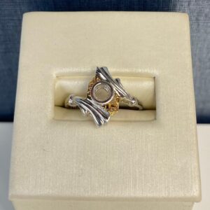 Two Tone Solitaire Engagement Ring