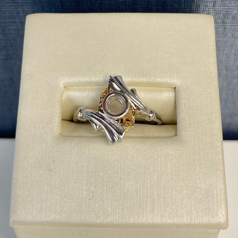 Two Tone Solitaire Engagement Ring