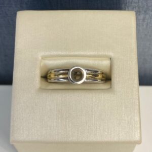 Two Tone Bezel Set Engagement Ring