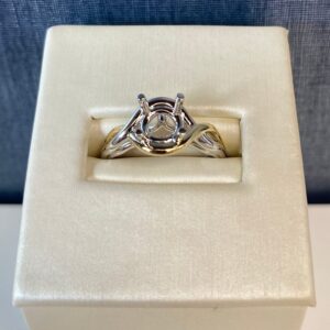 Two Tone Twisted Empty Engagement Ring