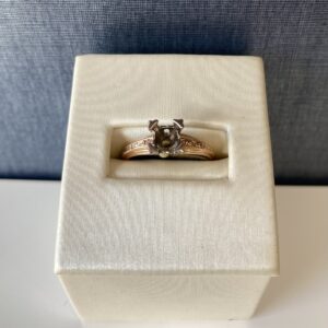 18k Rose and White Gold Engagement Ring