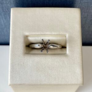 White Gold Light Knife Edge Solitaire Engagement Ring