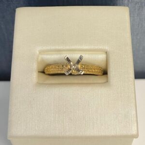 Yellow Gold Solitaire Engagement Ring with Engraved Detail