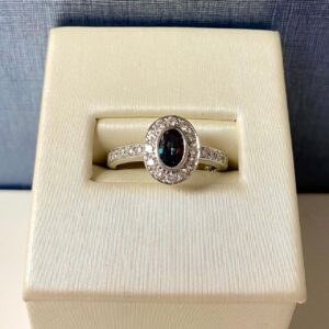 Alexandrite and Diamond White Gold Ring